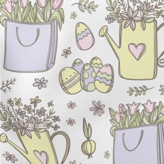 Cute Paper Bag Flowers Lightweight Cotton Poplin