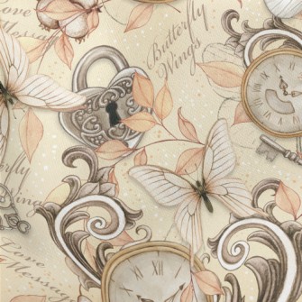 Retro Butterfly Alarm Clock Lightweight Cotton Poplin