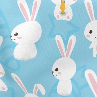 Little Rabbit Eats Carrot Lightweight Cotton Poplin
