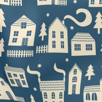 Cozy Fairy Tale House Lightweight Cotton Poplin