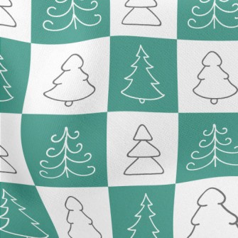 Square Christmas Tree Lightweight Cotton Poplin