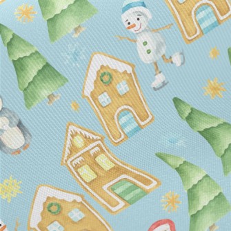 Watercolor Merry Christmas Midweight Cotton Poplin