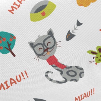 Cat And Mouse Fish Bones Midweight Cotton Poplin