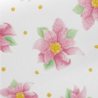 Pink Christmas Red Midweight Cotton Poplin