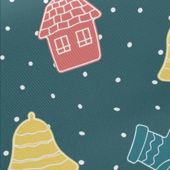 Dotted Christmas Stocking Chri Midweight Cotton Poplin