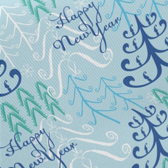 Warm Happy New Year Midweight Cotton Poplin
