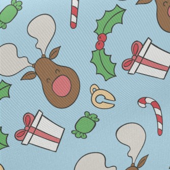 Smiling Cute Elk Midweight Cotton Poplin