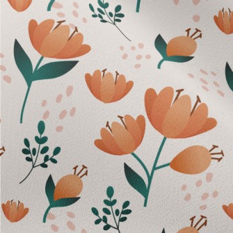 Delicate Peach-colored Flowers Chiffon