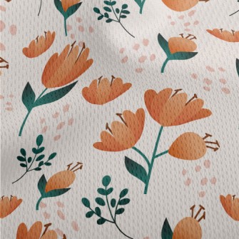 Delicate Peach-colored Flowers Athletic Mesh Flat Back