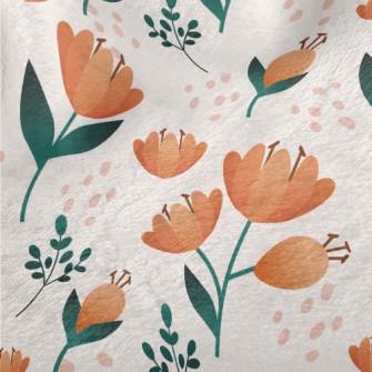 Delicate Peach-colored Flowers Minky