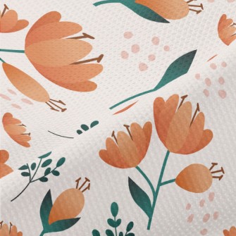 Delicate Peach-colored Flowers Piqué