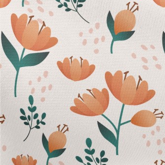 Delicate Peach-colored Flowers Pongee