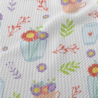 Transparent Vase Flowers Birdseye Piqué