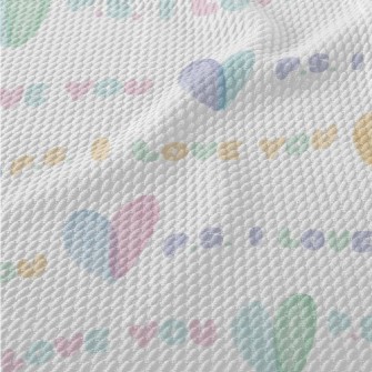 Pastel Love Text Birdseye Piqué