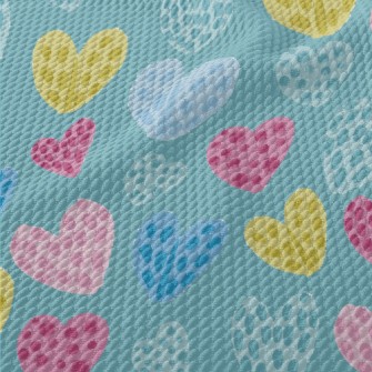 Irregular Dotted Love Heart Birdseye Piqué
