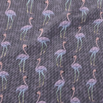 Fashion Leopard Print Flamingo Birdseye Piqué