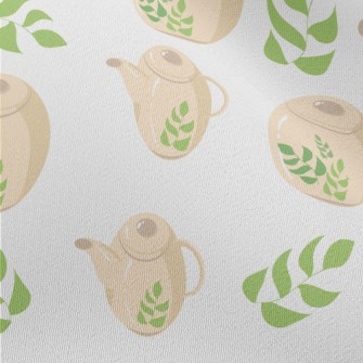 Green Leaf Teapot Teacup Chiffon