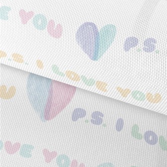 Pastel Love Text Waterproof Oxford