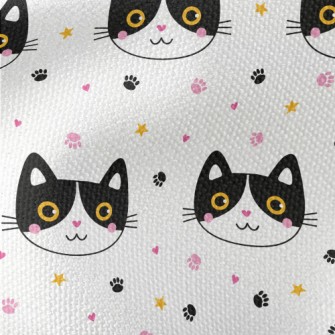 Shy Blushing Black Cat Waterproof Canvas