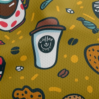 Coffee Donut Cake Athletic Mesh Flat Back