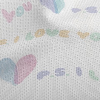 Pastel Love Text Athletic Mesh Flat Back