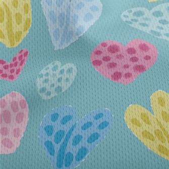 Irregular Dotted Love Heart Athletic Mesh Flat Back