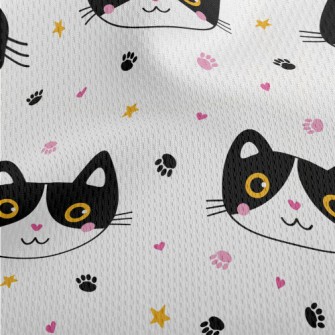 Shy Blushing Black Cat Athletic Mesh Flat Back