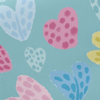 Irregular Dotted Love Heart Twill