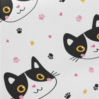 Shy Blushing Black Cat Twill