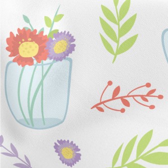 Transparent Vase Flowers Stretch Ponte