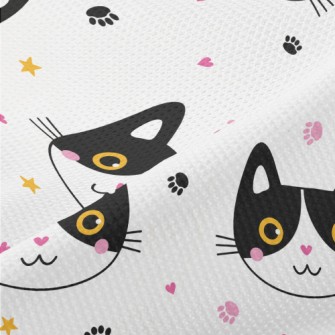 Shy Blushing Black Cat Piqué