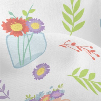 Transparent Vase Flowers Lightweight Performance Linen