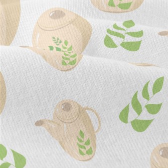 Green Leaf Teapot Teacup Modern Jersey