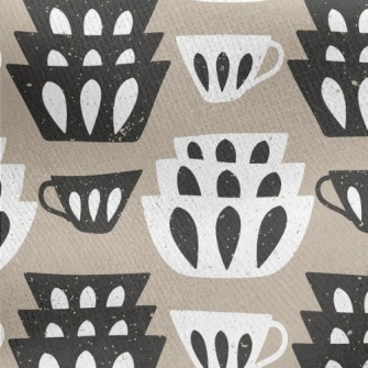 Simple Cups, Bowls And Plates Jersey Backed Fleece