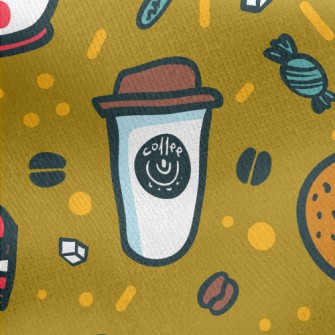 Coffee Donut Cake Jersey Backed Fleece