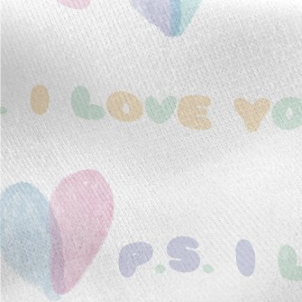 Pastel Love Text Jersey Backed Fleece