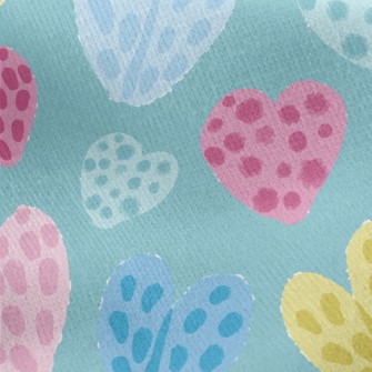Irregular Dotted Love Heart Jersey Backed Fleece
