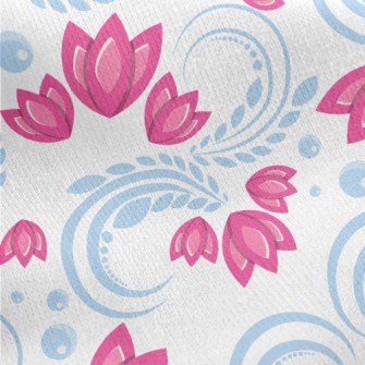 Totem Art Small Flower Jersey Backed Fleece