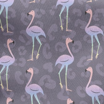 Fashion Leopard Print Flamingo Jersey Backed Fleece