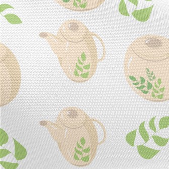 Green Leaf Teapot Teacup Pongee
