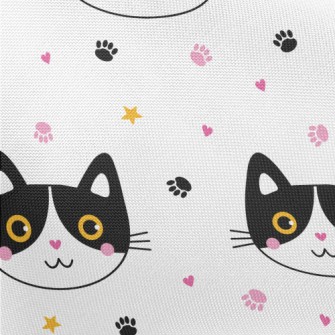 Shy Blushing Black Cat Pongee