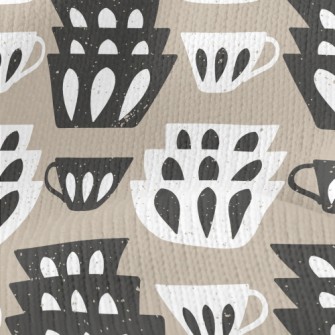 Simple Cups, Bowls And Plates Stretch Jersey