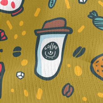 Coffee Donut Cake Stretch Jersey