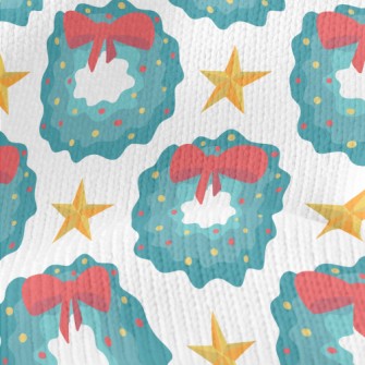 Bow Christmas Wreath Stretch Jersey