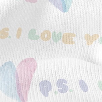 Pastel Love Text Stretch Jersey