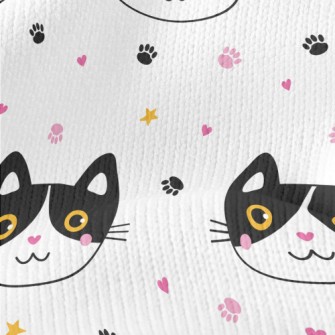 Shy Blushing Black Cat Stretch Jersey