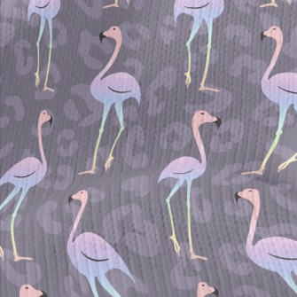 Fashion Leopard Print Flamingo Stretch Jersey