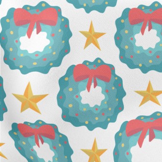 Bow Christmas Wreath Lightweight Cotton Poplin