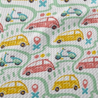 Roads For Cars And Motorcycles Birdseye Piqué