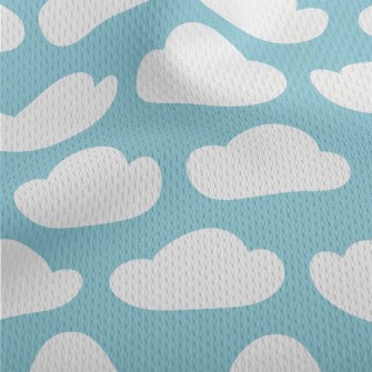 Clear Sky With White Clouds Athletic Mesh Flat Back